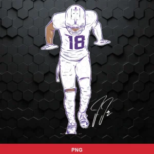 modern digital illustration with a clean, minimalistic cartoon style Nfl player SVG for Cricut and Silhouette