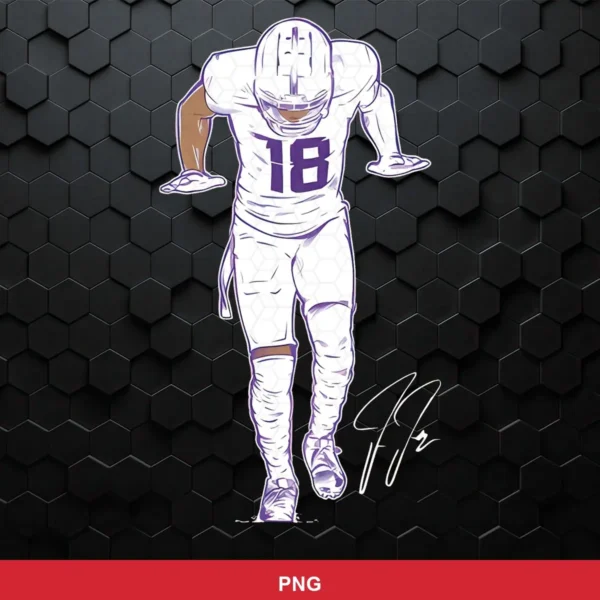 modern digital illustration with a clean, minimalistic cartoon style Nfl player SVG for Cricut and Silhouette