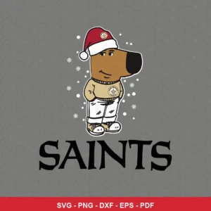 cartoon, modern, playful Saints SVG expressing team pride and festive cheer for Cricut and Silhouette