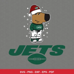 cartoon, cheerful mascot style with holiday theme Nfl mascot SVG expressing cheerful, festive for Cricut and Silhouette