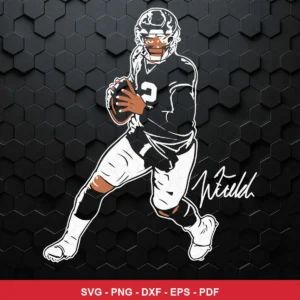 modern cartoon-style vector illustration with clean lines and minimal shading Nfl player SVG for Cricut and Silhouette
