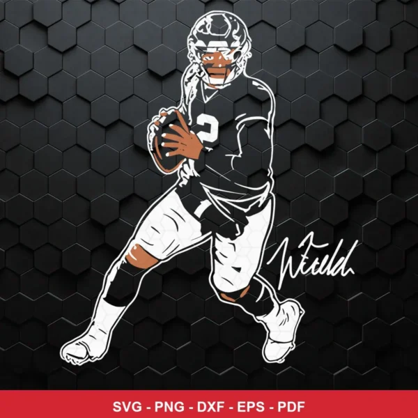 modern cartoon-style vector illustration with clean lines and minimal shading Nfl player SVG for Cricut and Silhouette