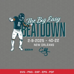 modern cartoon style with bold typography and simplified player illustration Eagles rivalry SVG for Cricut and Silhouette