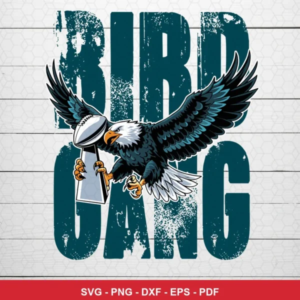 modern cartoon with distressed texture Eagles SVG expressing pride and celebration for Cricut and Silhouette