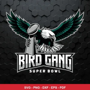 modern cartoon style with bold lines and sharp details Eagles logo SVG expressing pride and victory for Cricut and Silhouette