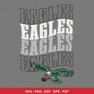 modern, minimalist with a focus on typography and a single mascot illustration Eagles logo SVG for Cricut and Silhouette