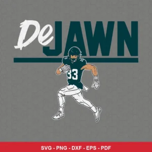 modern cartoon style with clean lines and minimal background Eagles player SVG for Cricut and Silhouette