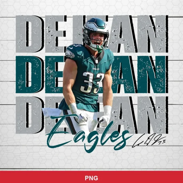 modern sports graphic with photographic player image and distressed typography Eagles player SVG for Cricut and Silhouette