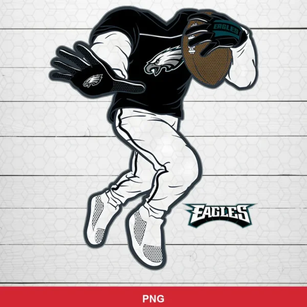 modern cartoon style with bold outlines and dynamic pose Eagles SVG expressing team pride and action for cutting machines