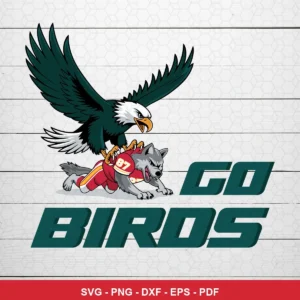 modern cartoon style with bold lines and vibrant colors Eagles SVG for Cricut and Silhouette