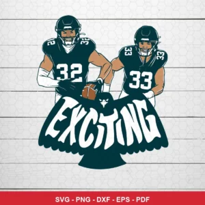 modern cartoon style with clean lines and bold typography Eagles player SVG for Cricut and Silhouette