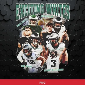 modern collage with photographic player images and bold typography Eagles SVG for Cricut and Silhouette