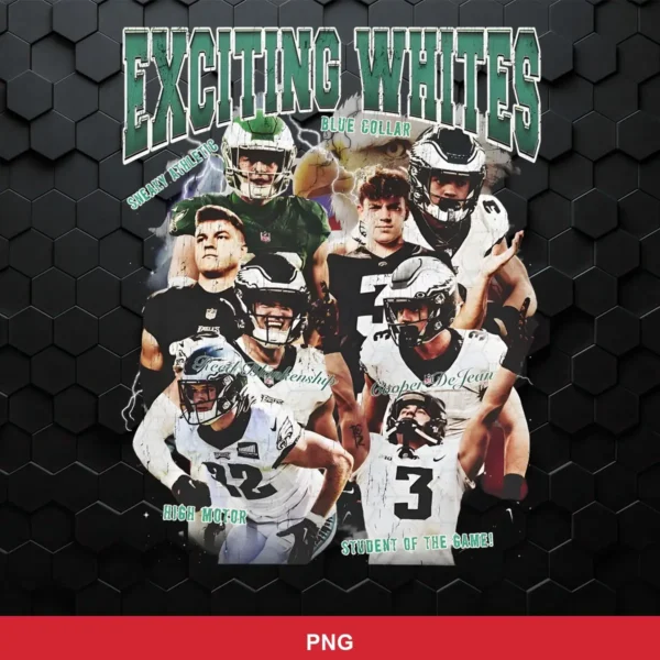 modern collage with photographic player images and bold typography Eagles SVG for Cricut and Silhouette