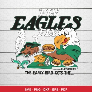 cartoon, vintage-inspired sports mascot illustration Eagles SVG for Cricut and Silhouette