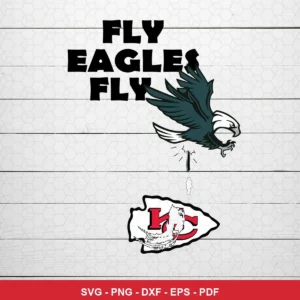 modern cartoon style with bold lines and simple color fills Eagles rivalry SVG for Cricut and Silhouette