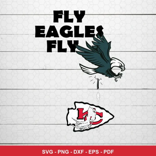 modern cartoon style with bold lines and simple color fills Eagles rivalry SVG for Cricut and Silhouette