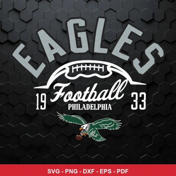 vintage, minimalist logo style Eagles logo SVG expressing team pride featuring text 'eagles' for Cricut and Silhouette