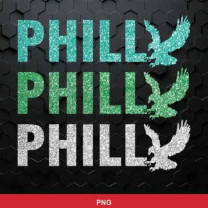 modern glitter text with simple logo silhouette Eagles logo SVG expressing team pride for Cricut and Silhouette