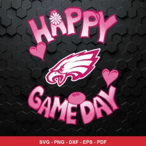 modern cartoon style with bold outlines and playful typography Eagles SVG for Cricut and Silhouette