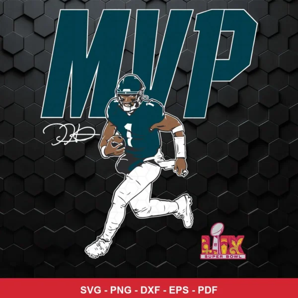 modern cartoon style with bold typography and simplified player illustration Eagles SVG for Cricut and Silhouette