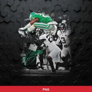 modern digital sports art with a dynamic action shot Eagles player SVG for Cricut and Silhouette