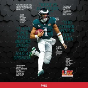 modern photographic with motivational text overlay Eagles player SVG for Cricut and Silhouette