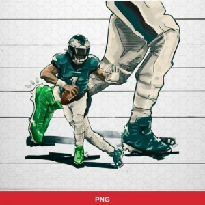 modern cartoon style with dynamic action lines and stylized shading Eagles player SVG for Cricut and Silhouette