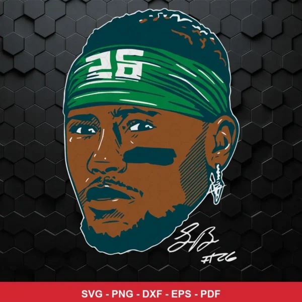 modern vector portrait with stylized graphic elements Eagles player SVG for Cricut and Silhouette