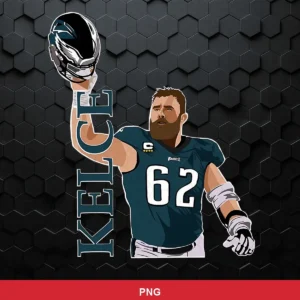 modern vector art with a semi-realistic cartoon style Eagles player SVG expressing celebration/pride for cutting machines