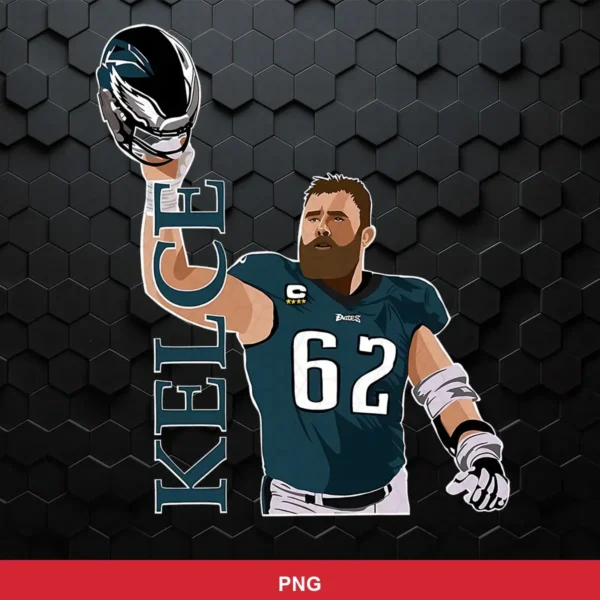 modern vector art with a semi-realistic cartoon style Eagles player SVG expressing celebration/pride for cutting machines
