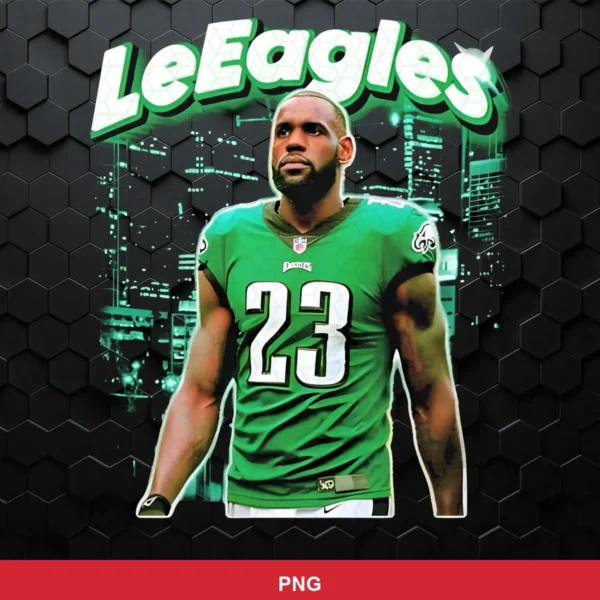modern digital art with a stylized, semi-realistic portrait and neon glow effects Eagles player SVG for Cricut and Silhouette