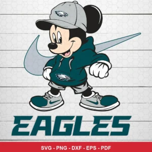 modern cartoon style with clean lines and bold colors Eagles SVG expressing team pride and fandom for Cricut and Silhouette