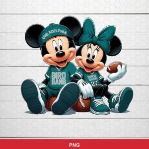 modern cartoon style with clean lines and vibrant colors Eagles SVG featuring mickey mouse for Cricut and Silhouette