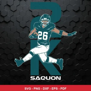modern, stylized sports illustration with clean lines and bold typography Eagles player SVG for Cricut and Silhouette