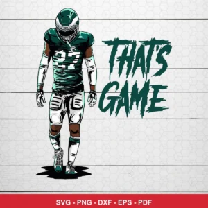 modern cartoon style with bold outlines and dynamic shading Eagles player SVG for Cricut and Silhouette