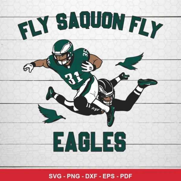 modern cartoon style with clean lines and bold colors Eagles SVG for Cricut and Silhouette