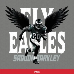 modern, realistic with fantasy elements (black wings) Eagles player SVG for Cricut and Silhouette