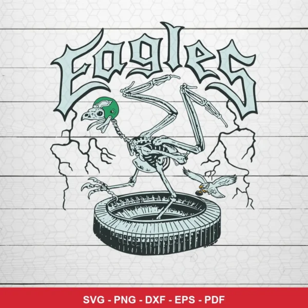 modern cartoon with gothic typography Eagles rivalry SVG expressing mockery and dominance for Cricut and Silhouette