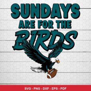 modern cartoon style with bold typography and a clean sports graphic Eagles SVG for Cricut and Silhouette
