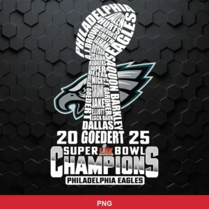 modern, typographic with a clean and bold look Eagles player SVG expressing pride and celebration for Cricut and Silhouette