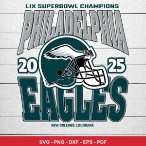 modern, clean sports graphic with bold typography Eagles player SVG expressing celebration/pride for Cricut and Silhouette