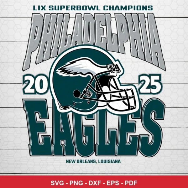 modern, clean sports graphic with bold typography Eagles player SVG expressing celebration/pride for Cricut and Silhouette