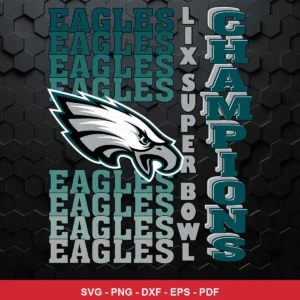 modern, bold typography with a clean sports logo presentation Eagles SVG for Cricut and Silhouette