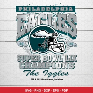 modern sports graphic with clean lines and bold typography Eagles SVG expressing celebration/pride for Cricut and Silhouette