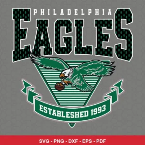 vintage, classic sports logo style vintage Eagles SVG expressing team pride and nostalgia for Cricut and Silhouette
