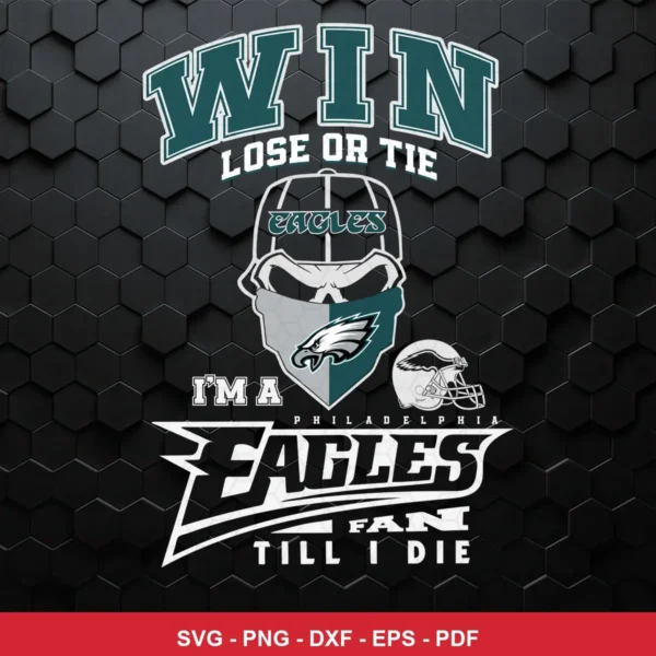 modern, bold, graphic with a dark textured background Eagles SVG expressing team pride and loyalty for Cricut and Silhouette