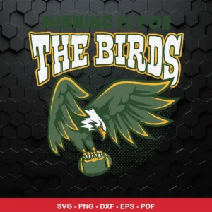 modern cartoon style with bold outlines and a textured hexagonal background Eagles SVG for Cricut and Silhouette