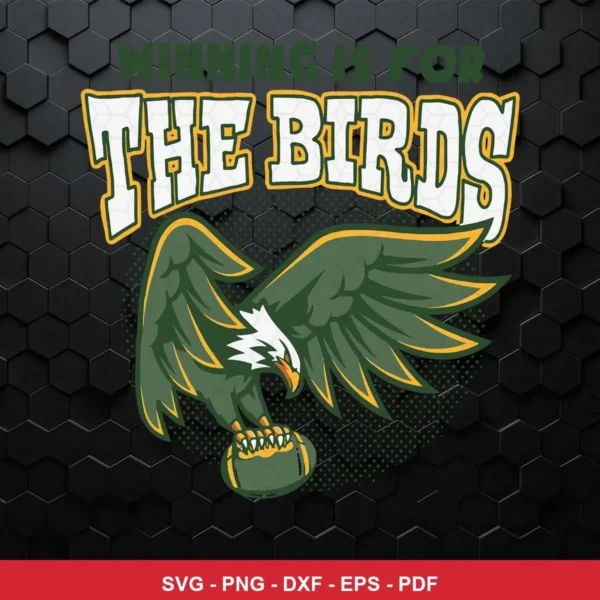 modern cartoon style with bold outlines and a textured hexagonal background Eagles SVG for Cricut and Silhouette