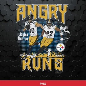 modern cartoon style with bold outlines and dynamic action poses Steelers SVG for Cricut and Silhouette
