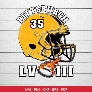 modern, clean vector art with bold outlines and minimalistic detail Steelers helmet SVG for Cricut and Silhouette